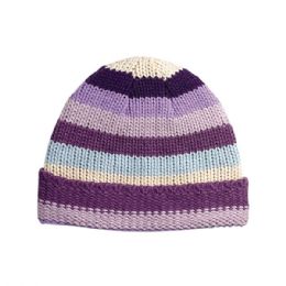 24 pieces Youth Crocheted Knit Beanie LILAC-M - Winter Beanie Hats