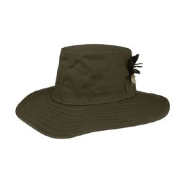 24 pieces Juniper Waxed Cotton Canvas Men's Western Hat OLIVE-S - Cowboy & Boonie Hat