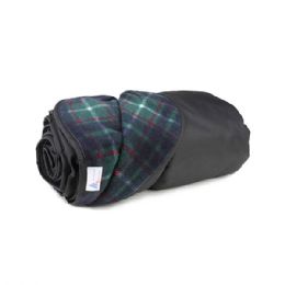 24 pieces Nylon Oxford Blanket BLK-D.GRN - Blankets & Bedding
