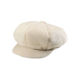 24 pieces Fleece Winter Newsboy Cap IVORY - Fashion Winter Hats