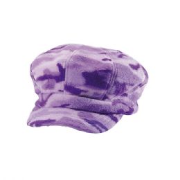 24 pieces Camo Fleece Newsboy Cap LILAC - Fashion Winter Hats