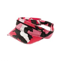 24 pieces Enzyme Washed Cotton Twill Visor PINK.CAMO - Fedoras, Driver Caps & Visor