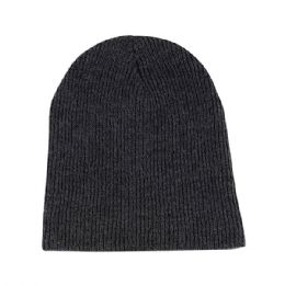 24 pieces Slouched Beanie HEATHER_CHAR - Winter Beanie Hats