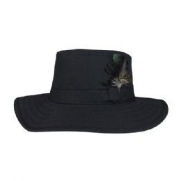 24 pieces Juniper Waxed Cotton Canvas Men's Western Hat BLACK-XL - Cowboy & Boonie Hat