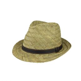 24 pieces Straw Fedora Hat NATURAL - Fedoras, Driver Caps & Visor