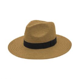 24 pieces Toyo Fedora Hat CARAMEL-BLK - Fedoras, Driver Caps & Visor