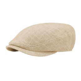 24 pieces Linen Ivy Cap KHAKI-ML - Fedoras, Driver Caps & Visor