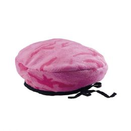 24 pieces Camo Fleece Beret L.PINK - Fashion Winter Hats