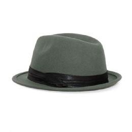 24 pieces Men's Wool Felt Fedora Hat GREY-SM - Fedoras, Driver Caps & Visor