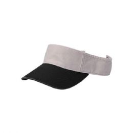 24 pieces Youth Pro Style Cotton Twill Washed Visor STON-BLK - Fedoras, Driver Caps & Visor