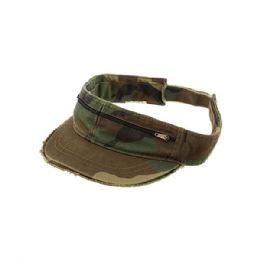 24 pieces Enzyme Washed Cotton Twill Visor CAMO - Fedoras, Driver Caps & Visor