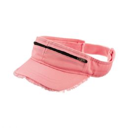 24 pieces Enzyme Washed Cotton Twill Visor PINK - Fedoras, Driver Caps & Visor