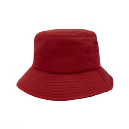 24 pieces Recycled Polyester Twill Bucket Hat RED-M - Bucket Hats