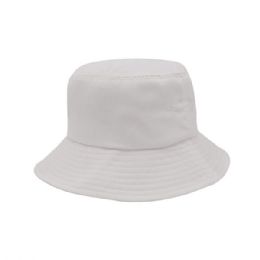24 pieces Recycled Polyester Twill Bucket Hat WHITE-M - Bucket Hats