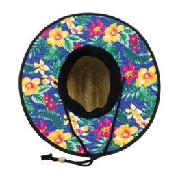 24 pieces Lifeguard Straw Hat NTL-BL.FLRL - Sun Hats