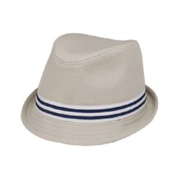 24 pieces Soft Cotton Canvas Fedora Hat GREY-S - Fedoras, Driver Caps & Visor