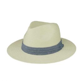 24 pieces Toyo Fedora Hat CREAM-DENIM - Fedoras, Driver Caps & Visor