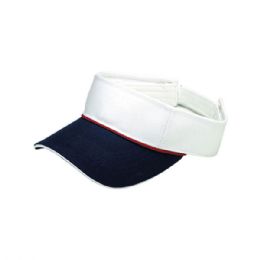 24 pieces Pro Style Cotton Twill Visor NVY-WT - Fedoras, Driver Caps & Visor