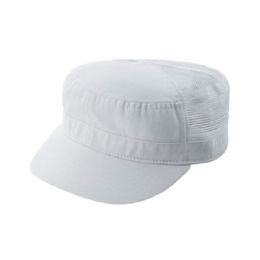 24 pieces Enzyme Washed Cotton Twill Army Cap WHITE - Baseball Caps & Snap Backs