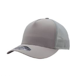 24 pieces Performance Trucker Cap with Flexible Brim GREY-GRY - Baseball Caps & Snap Backs