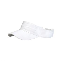 24 pieces Cotton Twill Washed Soft Visor WHITE - Fedoras, Driver Caps & Visor