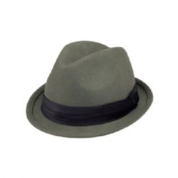 24 pieces Ladies Wool Felt Fedora Hat GREY - Fedoras, Driver Caps & Visor