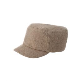 24 pieces Wool Fashion Fitted Engineer Cap KHAKI - Baseball Caps & Snap Backs