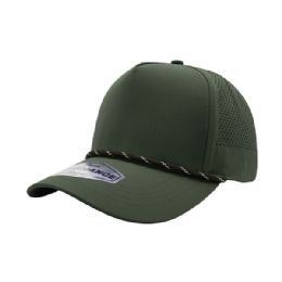 24 pieces Perforated Performance Cap GREEN - Baseball Caps & Snap Backs