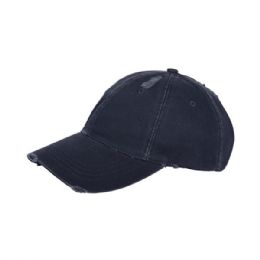 24 pieces Low Profile Washed Cotton Twill Cap NAVY - Baseball Caps & Snap Backs