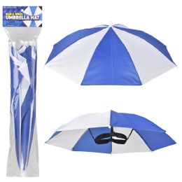 120 pieces Blue And White Umbrella Hat 20 inch - Umbrellas & Rain Gear