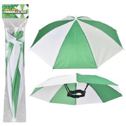 120 pieces Green And White Umbrella Hat 20 inch - Umbrellas & Rain Gear