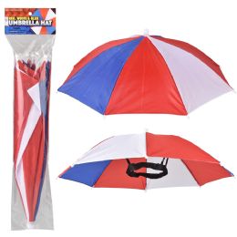 120 pieces Red, White, And Blue Umbrella Hat 20 inch - Umbrellas & Rain Gear