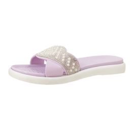 Wholesale Footwear Women's Rhinestone & Pearls Slide Lilac