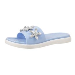 Wholesale Footwear Women's Crystal Flower Charms Black