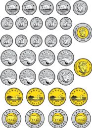 24 Wholesale Magnetic DiE-Cut Canadian Coins