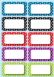24 Wholesale Magnetic DiE-Cut Large Nameplates & Labels Color Dots