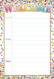 24 of Confetti Welcome 13" X 19" Smart Poly Chart