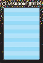 24 of Black Confetti Classroom Rules 13" X 19" Smart Poly Chart