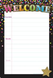24 Pieces Black Confetti Welcome 13" x 19" Smart Poly Chart - School Supply Kits