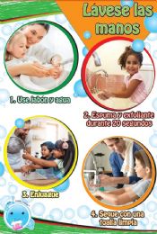 24 of Smart Poly , Healthy Bubbles, Chart 13"x19", Spanish Version Wash Your Hands