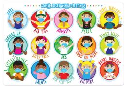 24 of Smart Poly , Healthy Bubbles, Chart 13"x19", Social Distancing Greetings