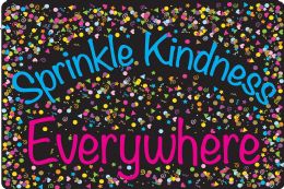 24 Pieces The Original Fun Mat, Welcome Mat, 15.5" X 23.5", Confetti, Sprinkle Kindness Everywhere, Slip Resistant Backing - School and Office Supply Gear