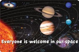 24 Pieces The Original Fun Mat, Welcome Mat, 15.5" X 23.5", Solar System Space, Slip Resistant Backing - School and Office Supply Gear
