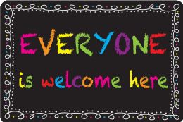 24 Pieces The Original Fun Mat, Welcome Mat, 15.5" X 23.5", Chalk Loops Everyone Welcome, Slip Resistant Backing - School and Office Supply Gear