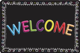 24 Pieces The Original Fun Mat, Welcome Mat, 15.5" X 23.5", Chalk Loops, Welcome - School and Office Supply Gear