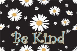 24 Pieces The Original Fun Mat, Welcome Mat, 15.5" X 23.5", Be Kind Daisies - School and Office Supply Gear