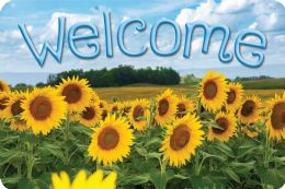 24 Pieces The Original Fun Mat, Welcome Mat, 15.5" X 23.5", Sunflowers Welcome - School and Office Supply Gear