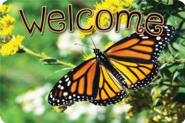 24 Pieces The Original Fun Mat, Welcome Mat, 15.5" X 23.5", Butterfly Welcome - School and Office Supply Gear