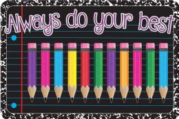 24 Pieces The Original Fun Mat, Welcome Mat, 15.5" X 23.5", Always Do Your Best Welcome - School and Office Supply Gear