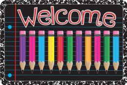 24 Pieces The Original Fun Mat, Welcome Mat, 15.5" X 23.5", Colored Pencils Welcome - School and Office Supply Gear
